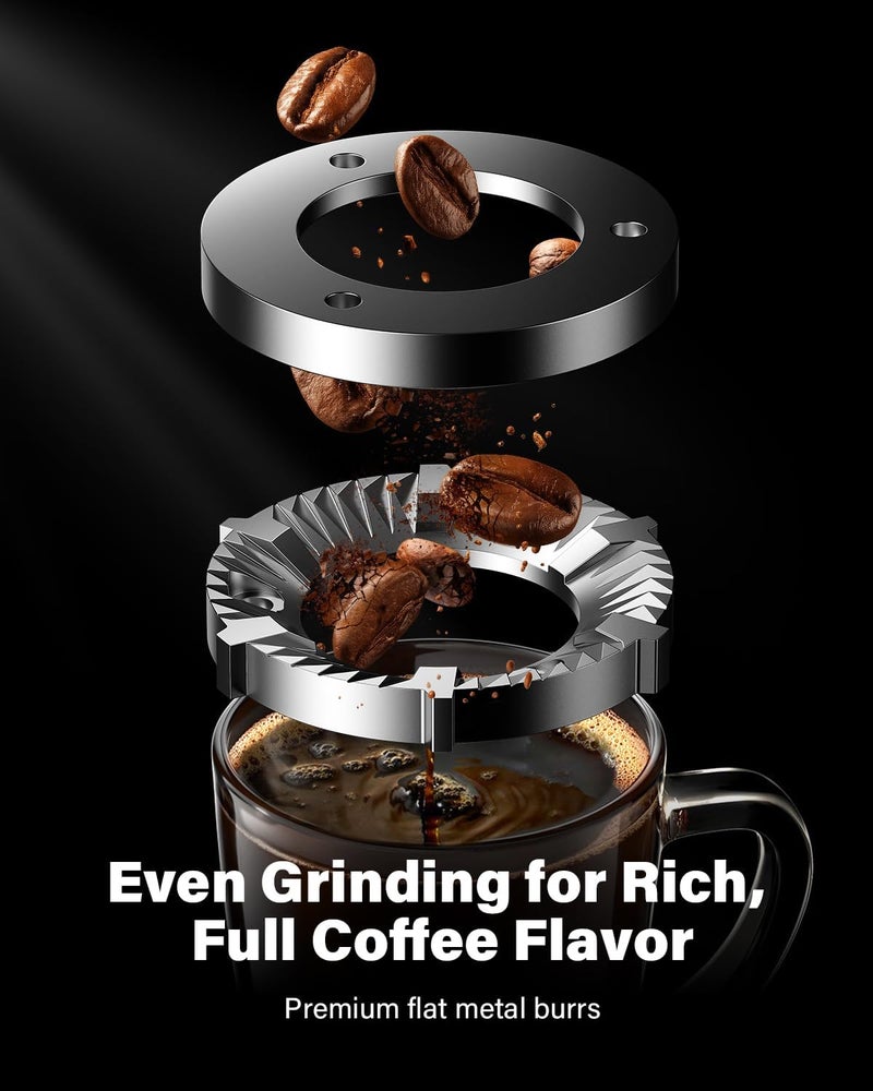 SHARDOR Burr Coffee Grinder 3.0, 32 Grind Settings for Espresso, Pour Over, Drip, and French Press, Adjustable Timer, Easy-Clean Chamber for Home Brewing - Image 2